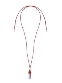 Collier mini Jemma en laiton et pierre semi préçieuse - Purple & Purple