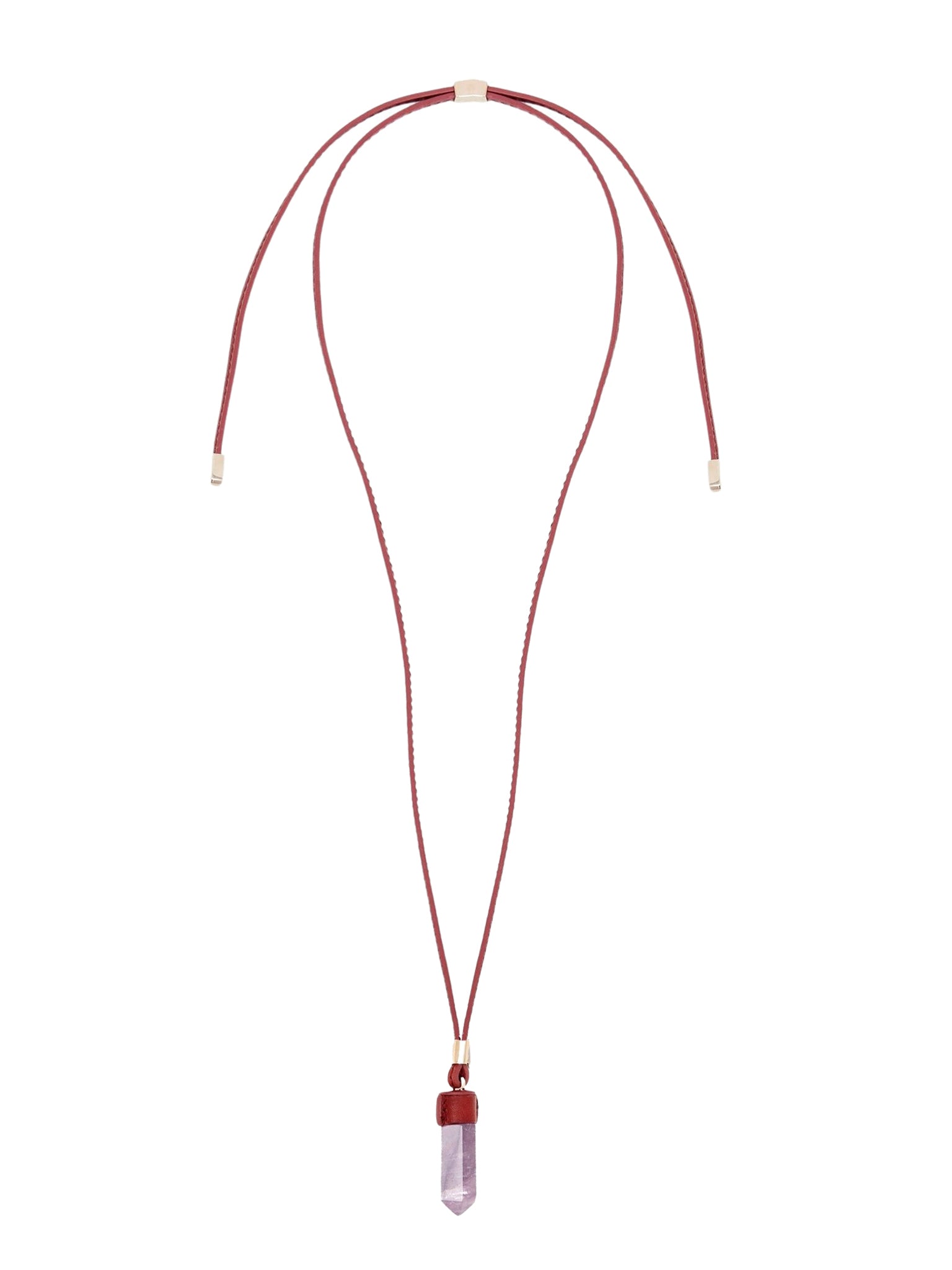 Collier mini Jemma en laiton et pierre semi préçieuse - Purple & Purple