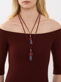 Collier mini Jemma en laiton et pierre semi préçieuse - Purple & Purple