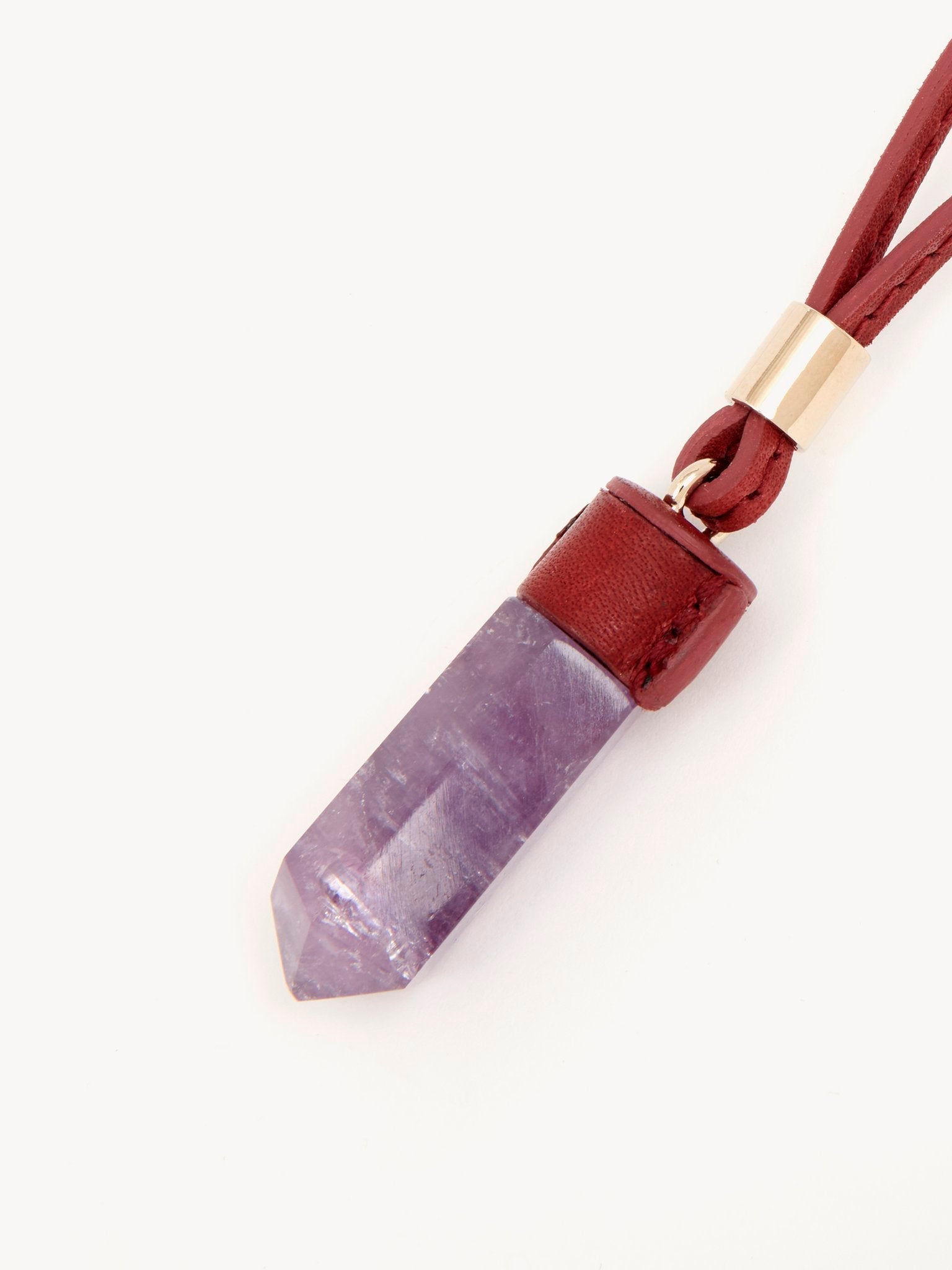 Collier mini Jemma en laiton et pierre semi préçieuse - Purple & Purple