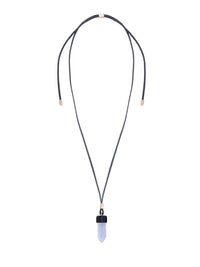 Collier mini Jemma en laiton et pierre semi préçieuse - Blue & Blue
