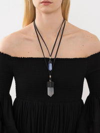 Collier mini Jemma en laiton et pierre semi préçieuse - Blue & Blue