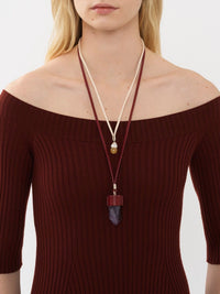 Collier Darcey en laiton - Creamy Beige