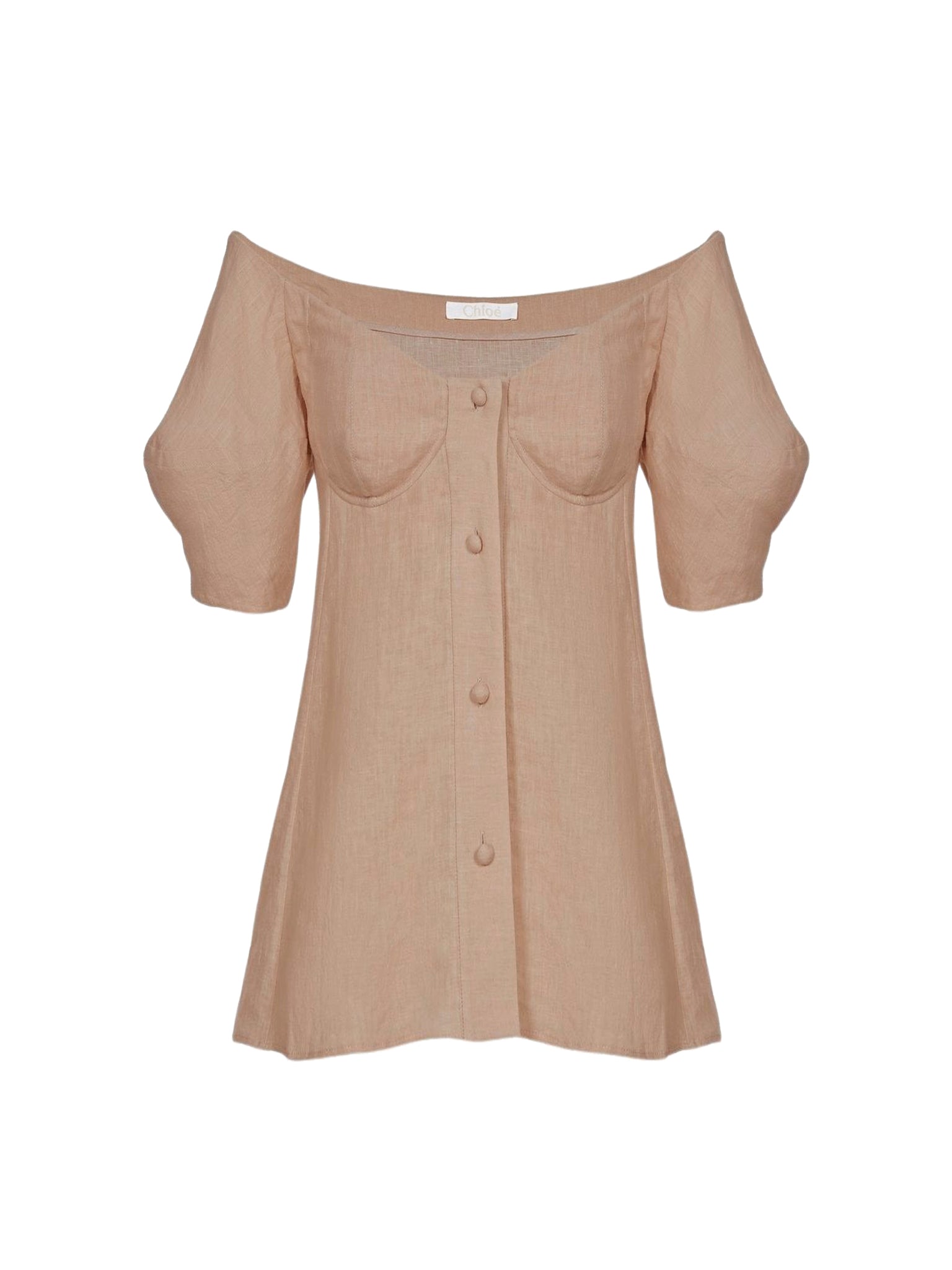 Top corset épaules nues en laine - Skin Beige