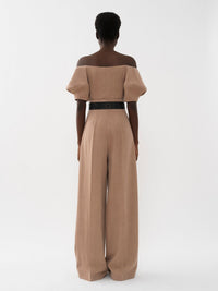 Top corset épaules nues en laine - Skin Beige