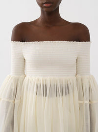 Blouse épaules nues en laine - Eden White