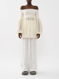 Blouse épaules nues en laine - Eden White