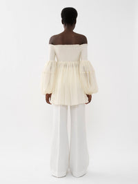 Blouse épaules nues en laine - Eden White