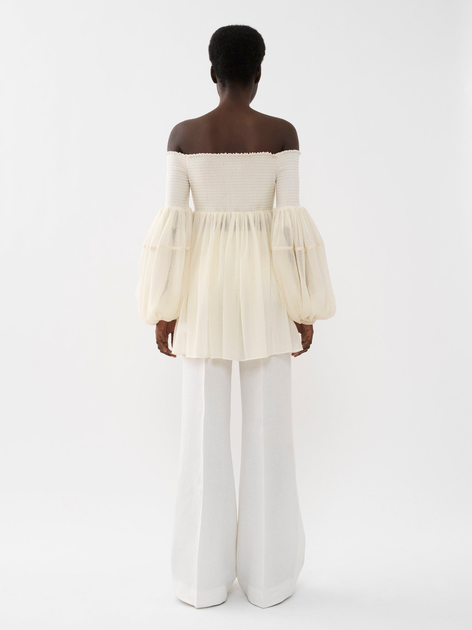 Blouse épaules nues en laine - Eden White