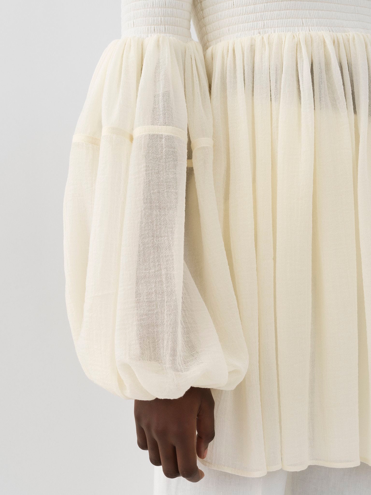 Blouse épaules nues en laine - Eden White