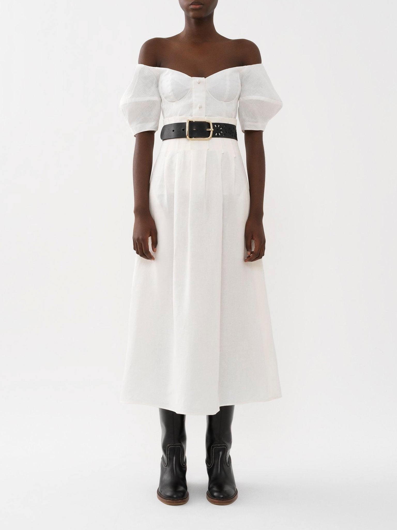Jupe midi corset en lin - Iconic Milk