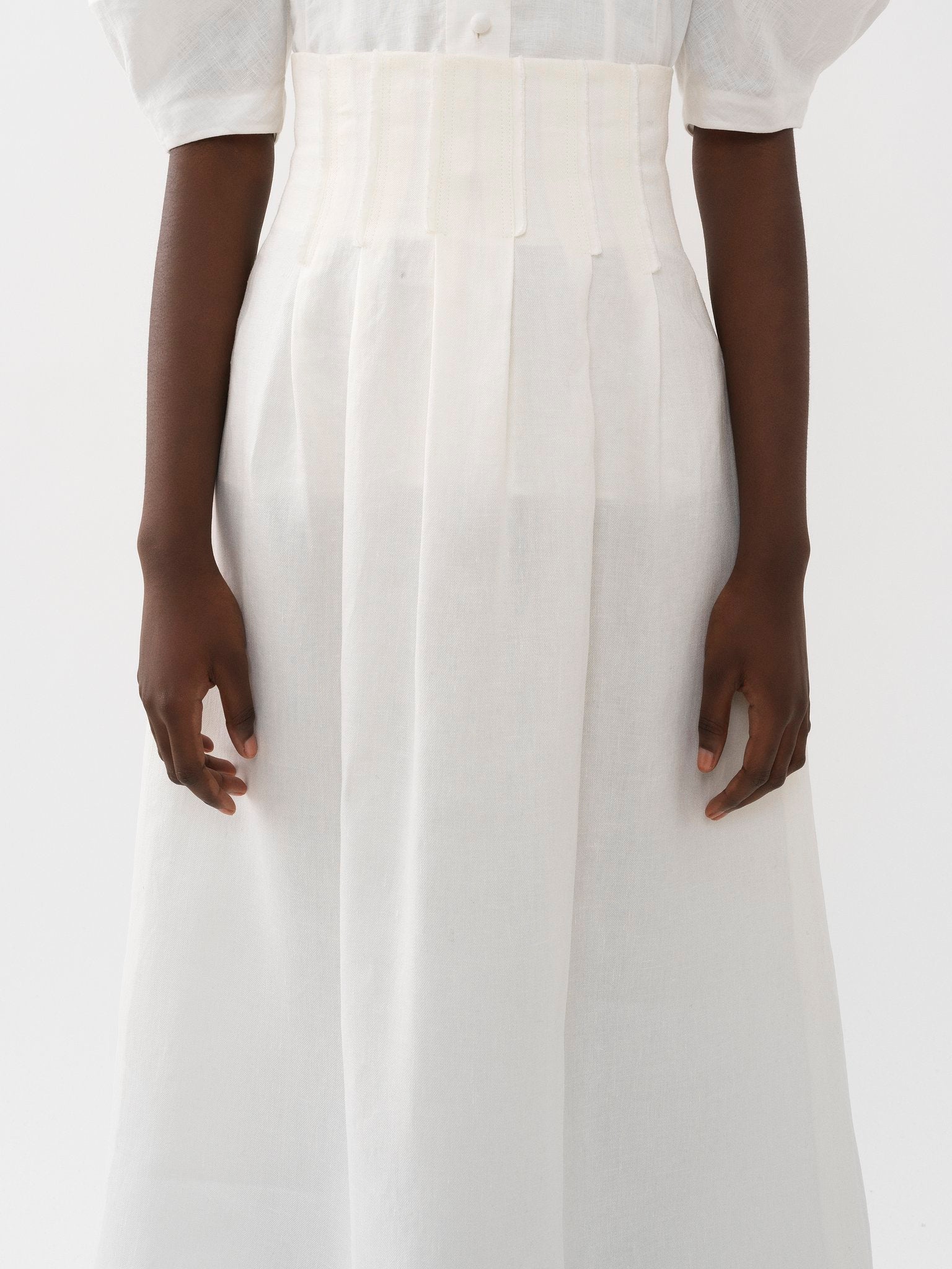 Jupe midi corset en lin - Iconic Milk