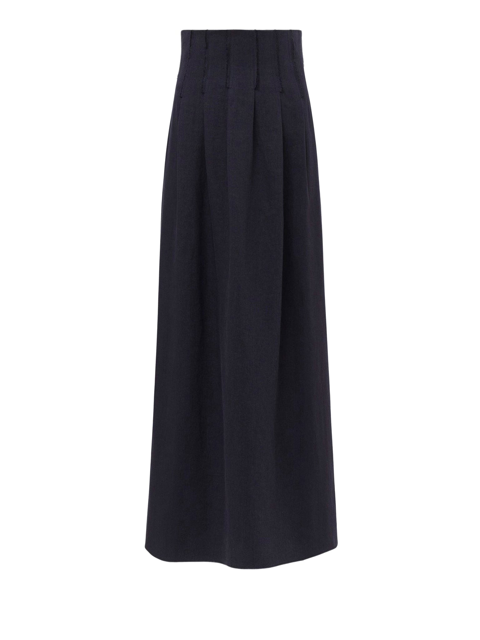 Jupe midi corset en lin - Ink Navy
