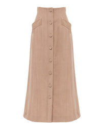 Jupe 2 poches en laine - Skin Beige