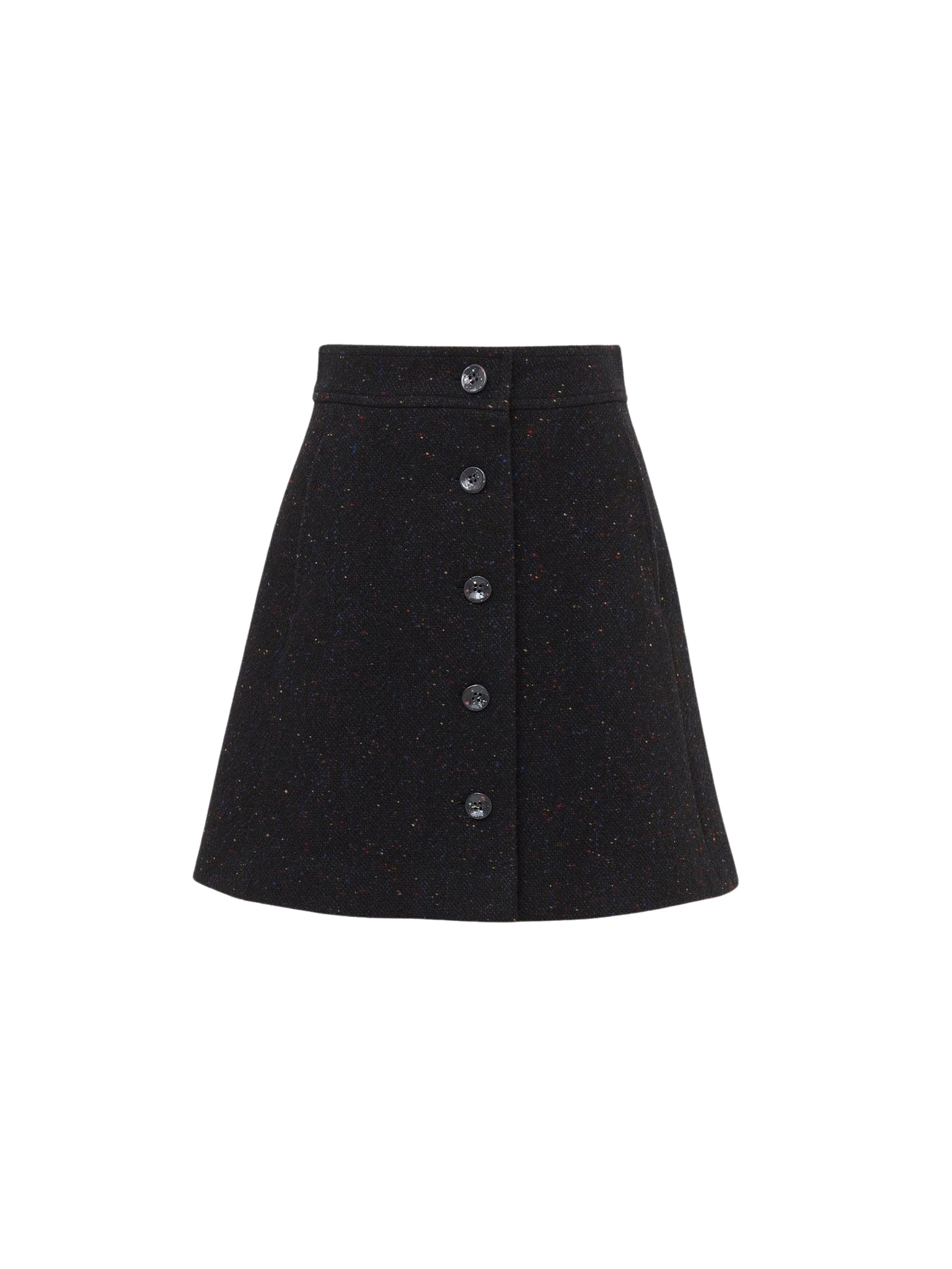 Mini jupe trapèze en laine - Anthracite Blue