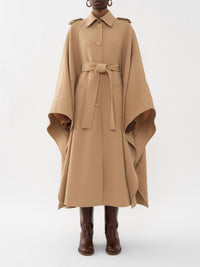 Cape longue en laine - Pearl Beige