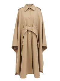 Cape longue en laine - Pearl Beige