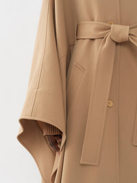 Cape longue en laine - Pearl Beige