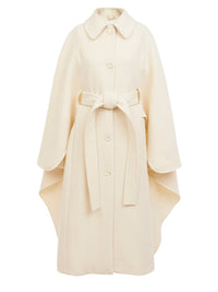 Manteau cape en cachemire - Dusty White