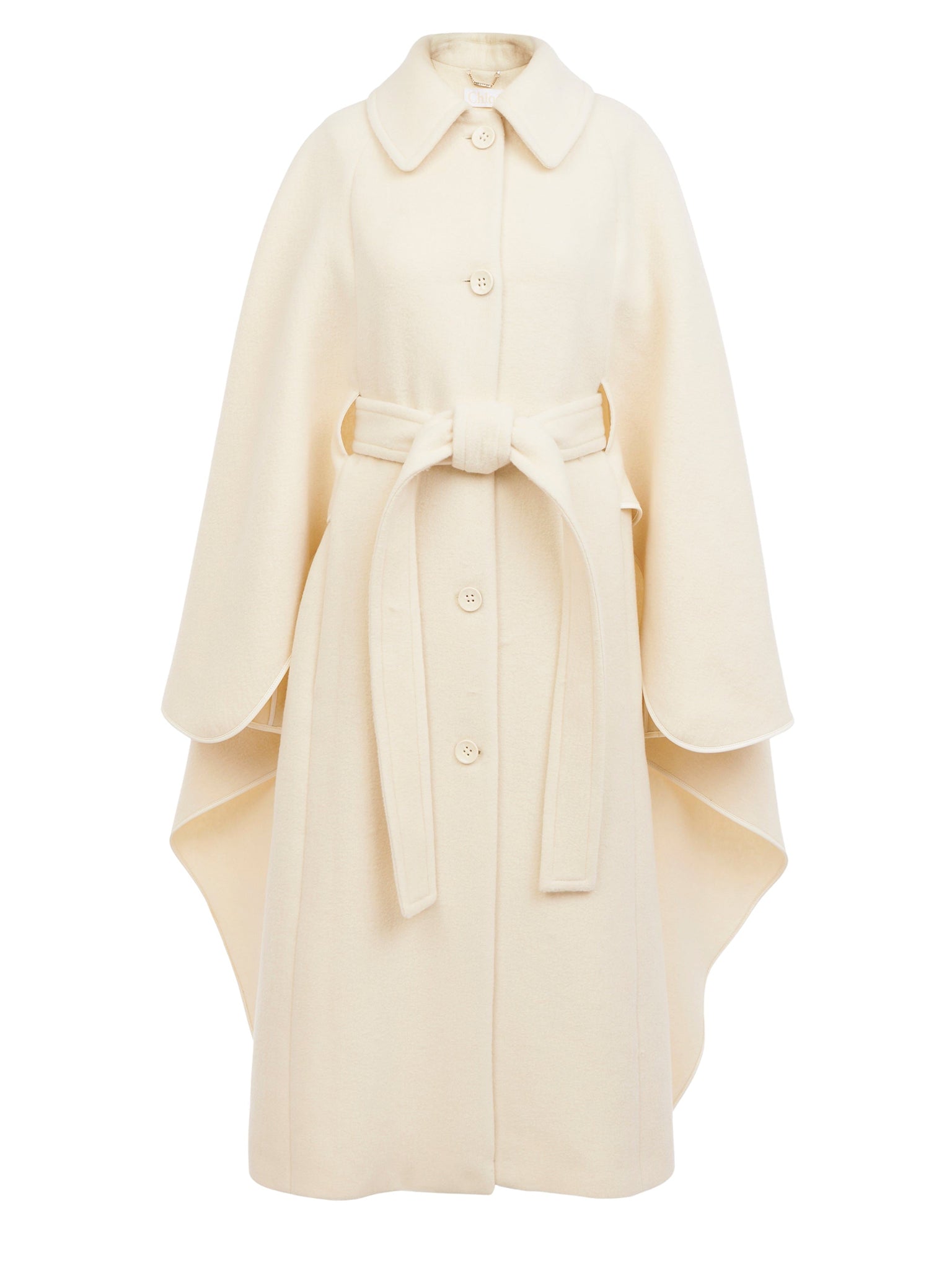 Manteau cape en cachemire - Dusty White