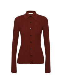 Cardigan ajusté en laine - Dawn Red