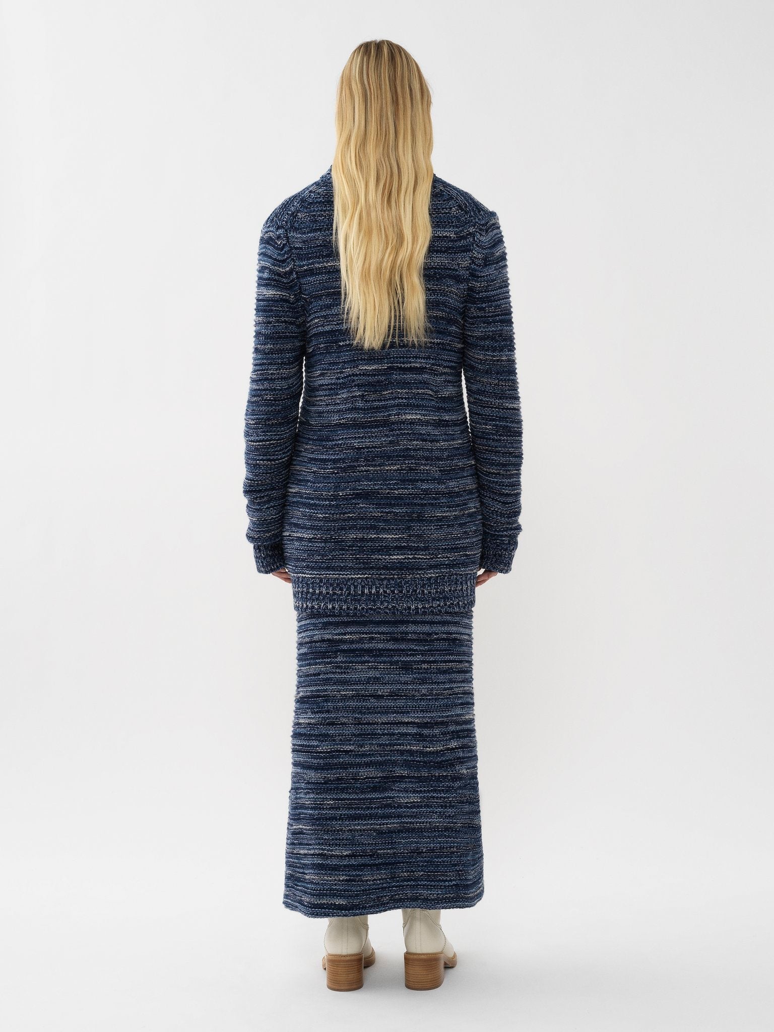 Cardigan ample à col V en cachemire - Cosmic Blue