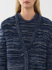 Cardigan ample à col V en cachemire - Cosmic Blue