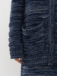Cardigan ample à col V en cachemire - Cosmic Blue