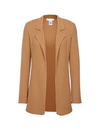 Cardigan en tricot côtelé en cachemire mérinos - Worn Brown