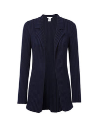 Cardigan en tricot côtelé en cachemire mérinos - Marine