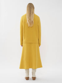 Jupe midi évasée en cachemire - Joyful Yellow
