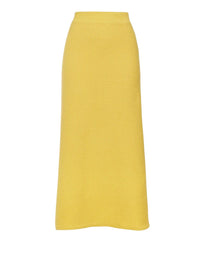 Jupe midi évasée en cachemire - Joyful Yellow