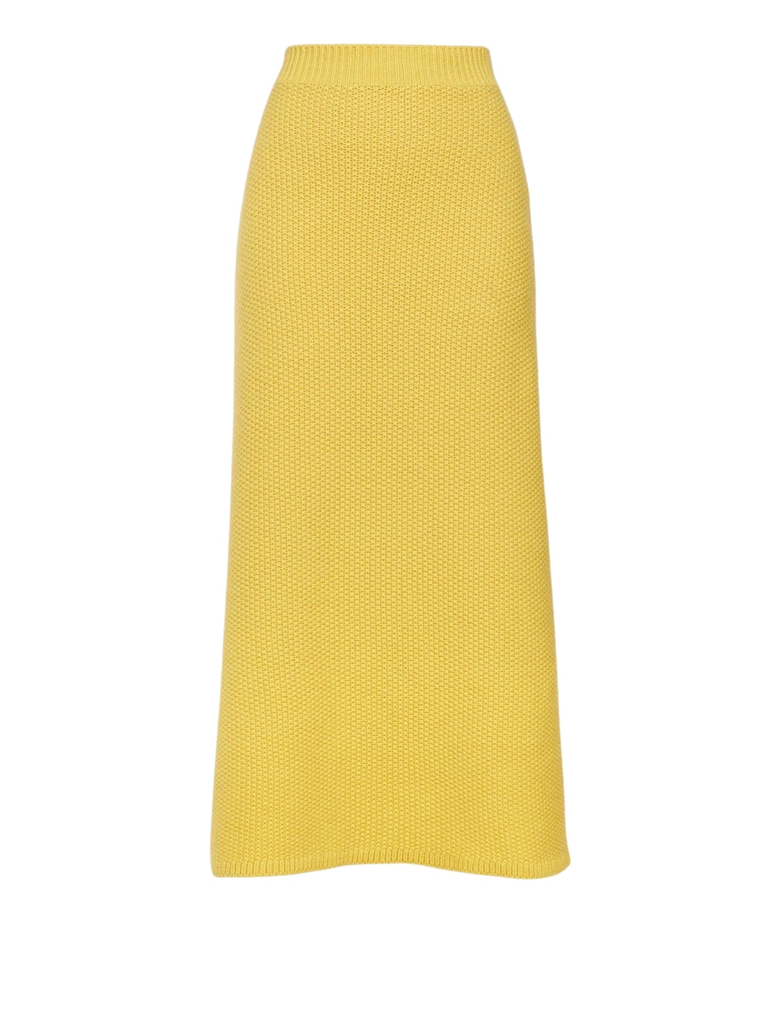 Jupe midi évasée en cachemire - Joyful Yellow