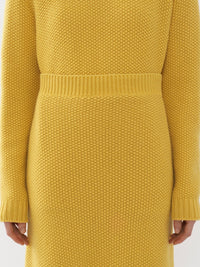 Jupe midi évasée en cachemire - Joyful Yellow