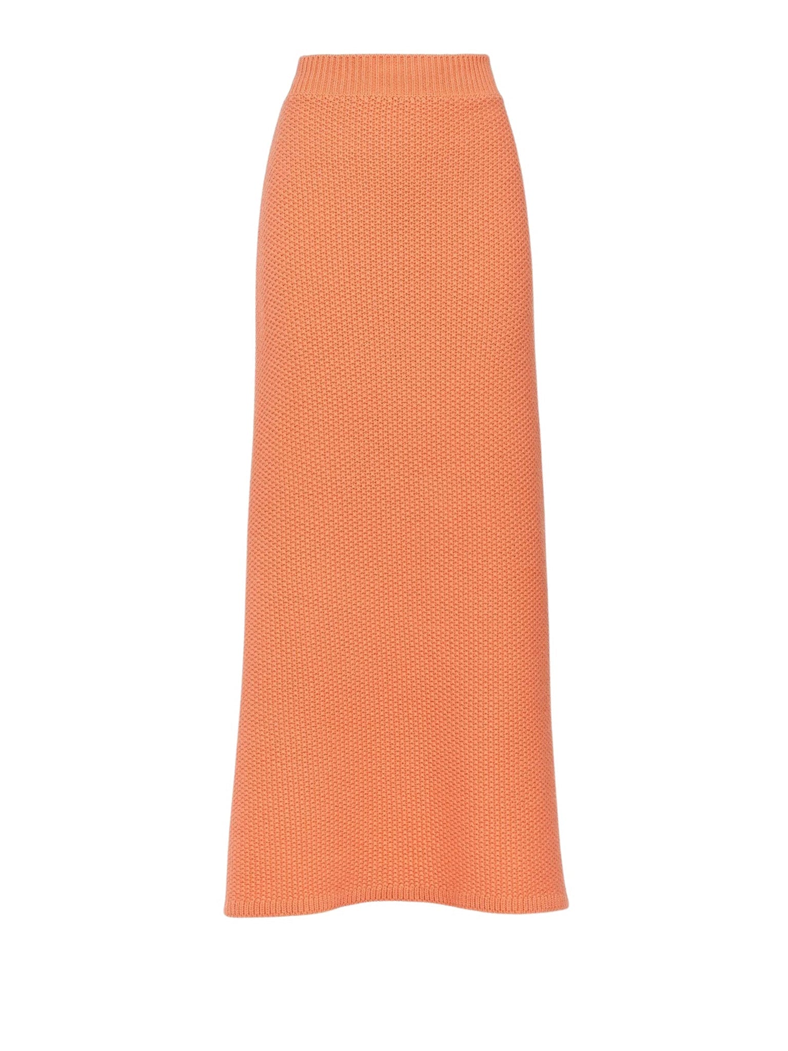 Jupe midi évasée en cachemire - Papaya Orange
