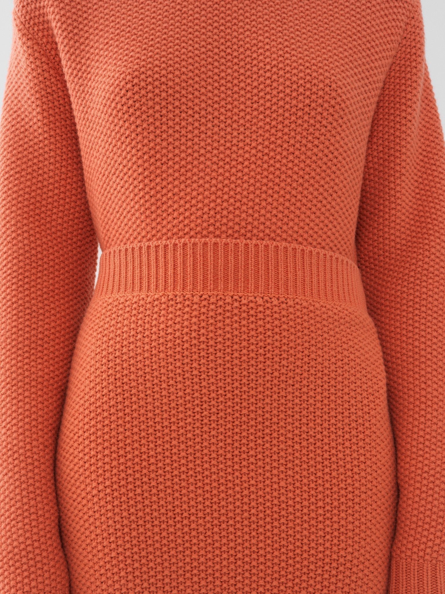 Jupe midi évasée en cachemire - Papaya Orange