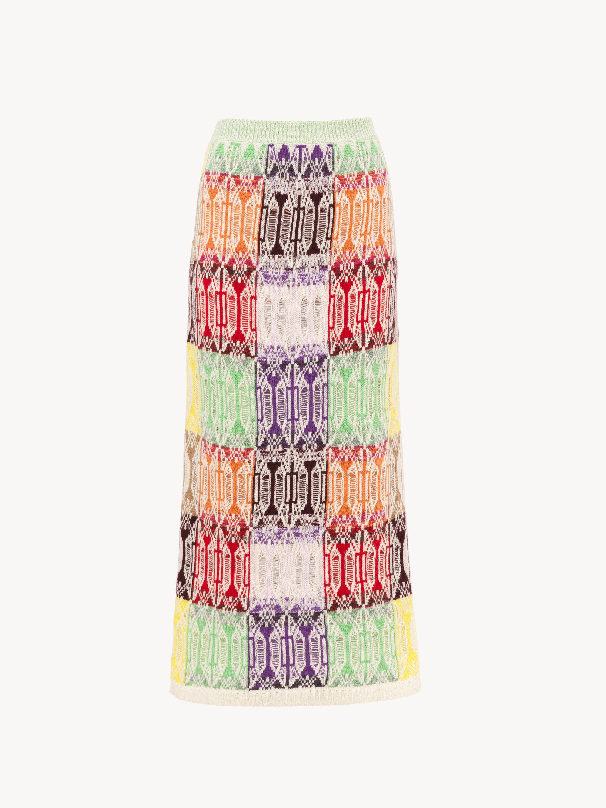 Jupe patchwork en cachemire - Multicolor