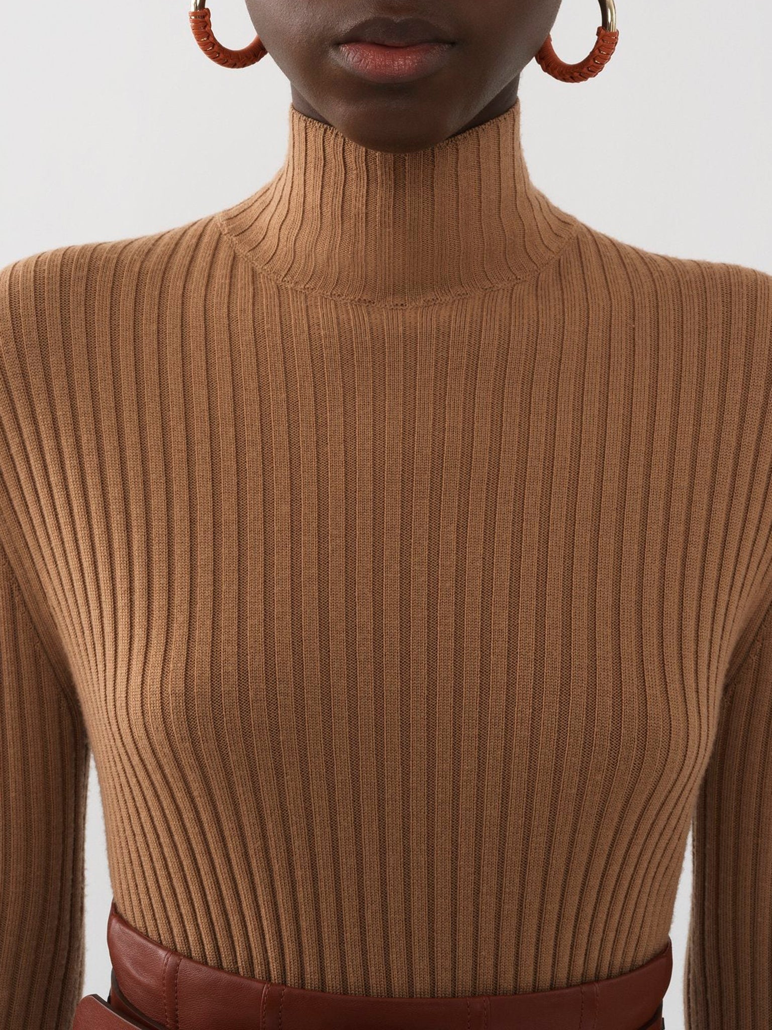 Pull à col roulé en laine - Worn Brown