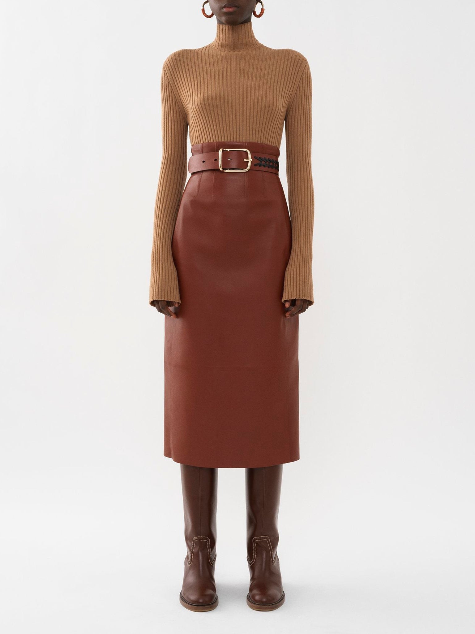 Pull à col roulé en laine - Worn Brown