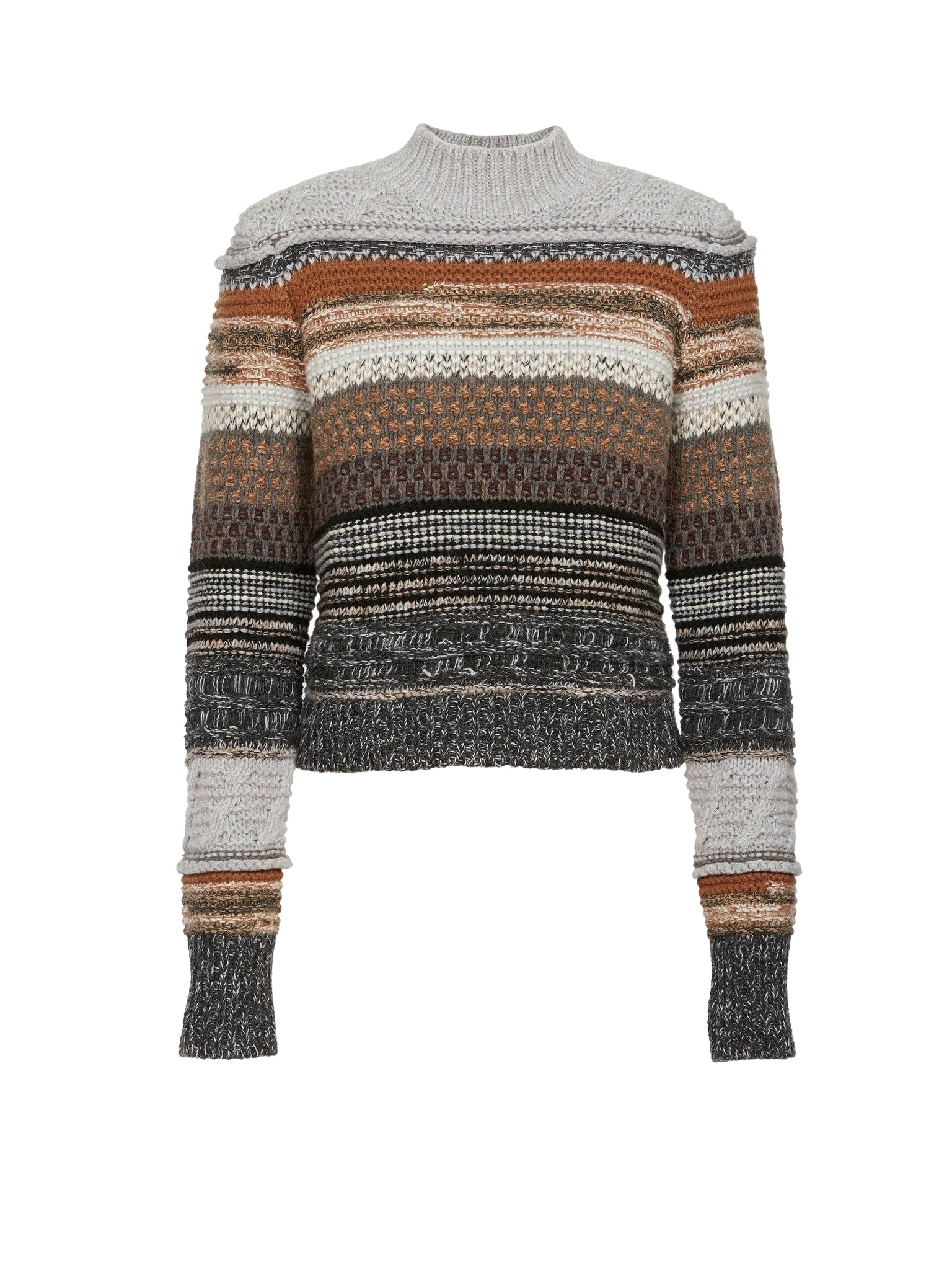 Pull à col montant en cachemire - Multicolor Grey