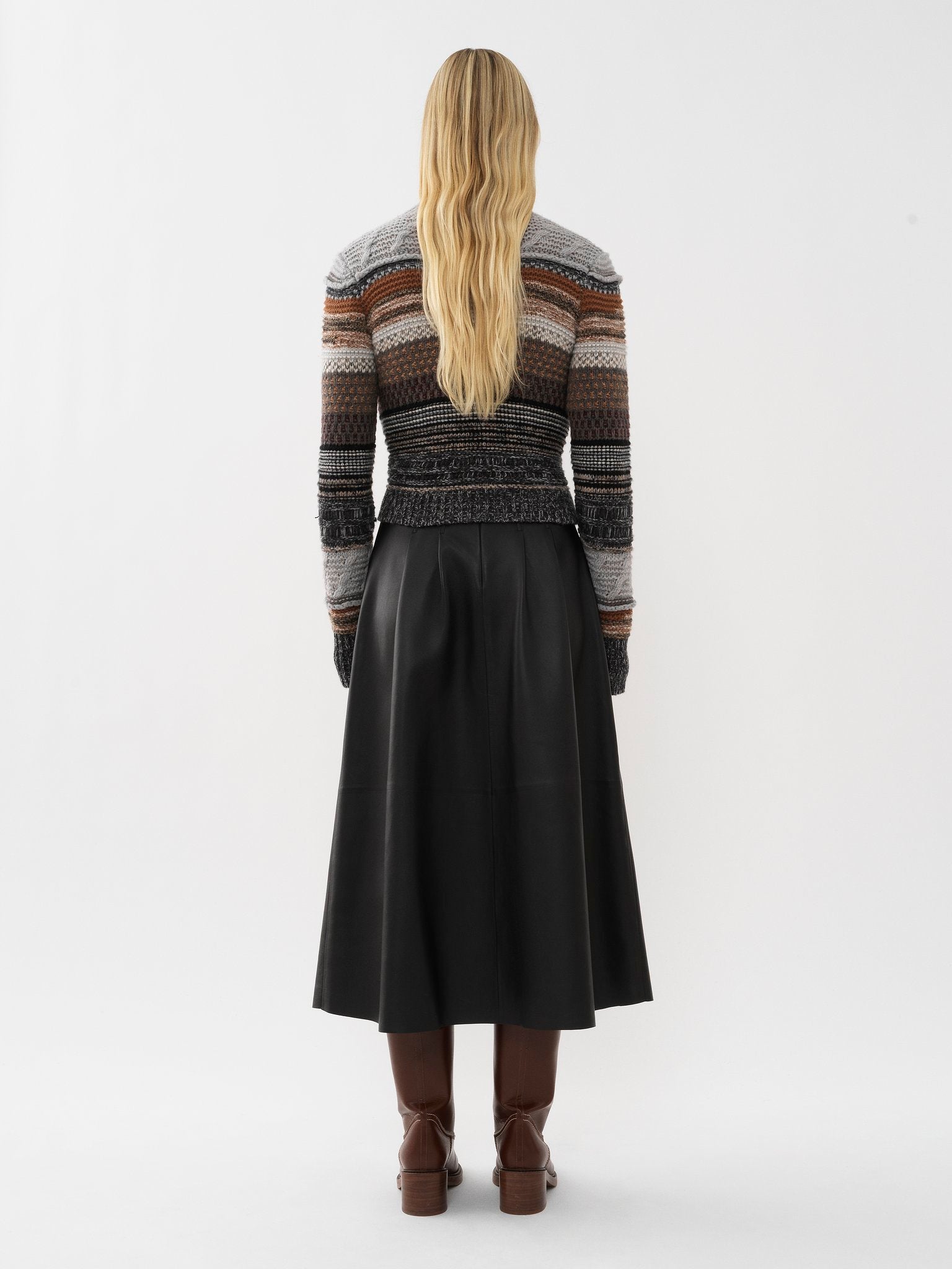 Pull à col montant en cachemire - Multicolor Grey