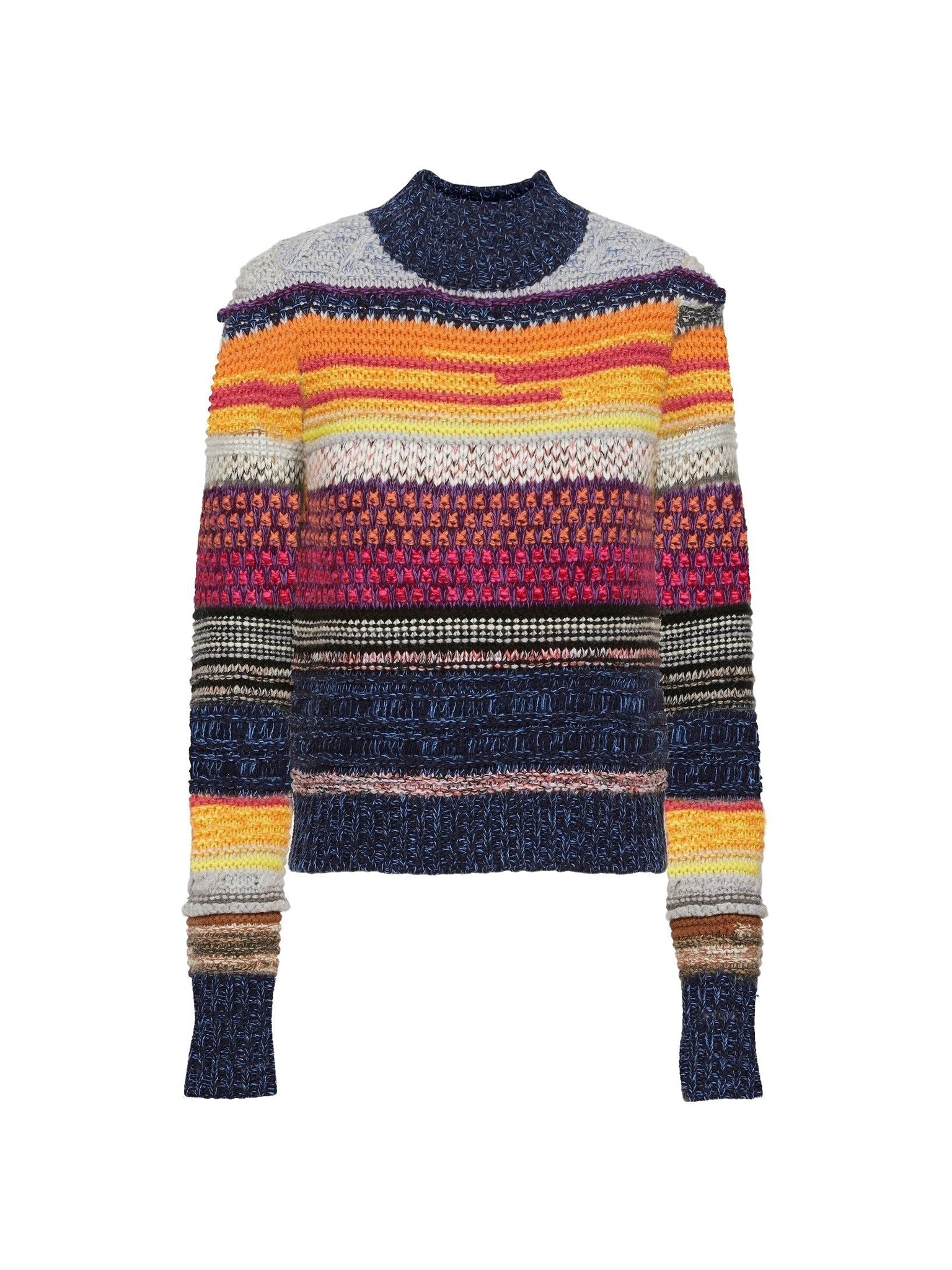 Pull à col montant en cachemire - Multicolor