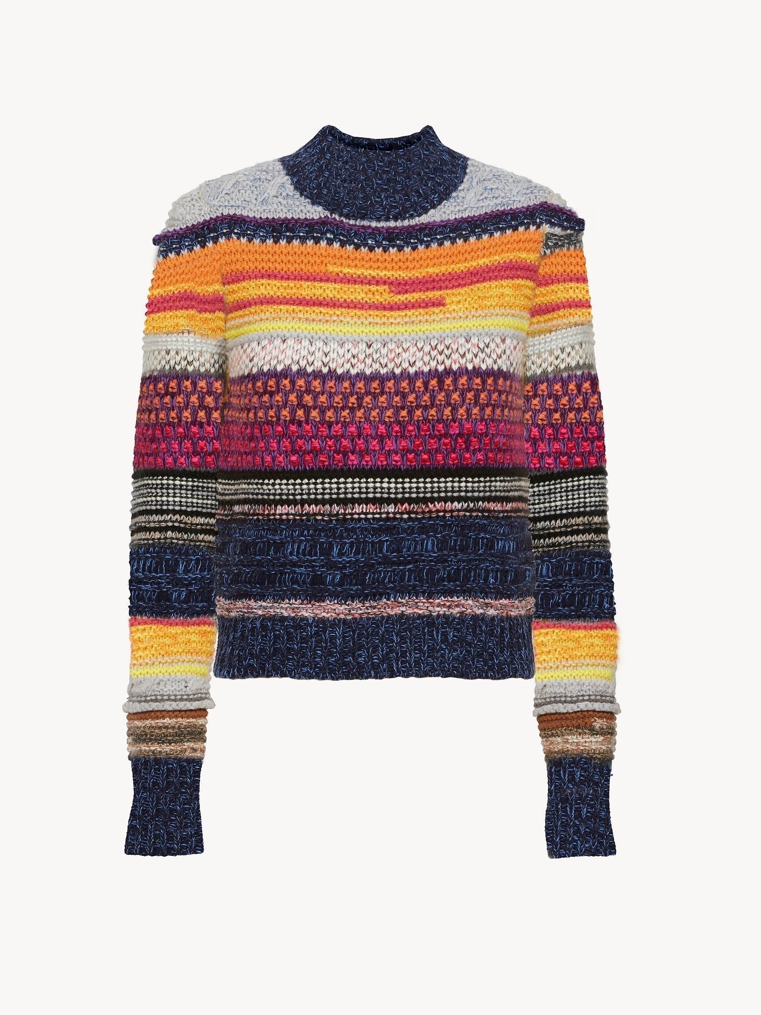 Pull à col montant en cachemire - Multicolor