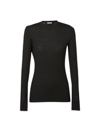 Pull en tricot mérinos super fin dans la - Black