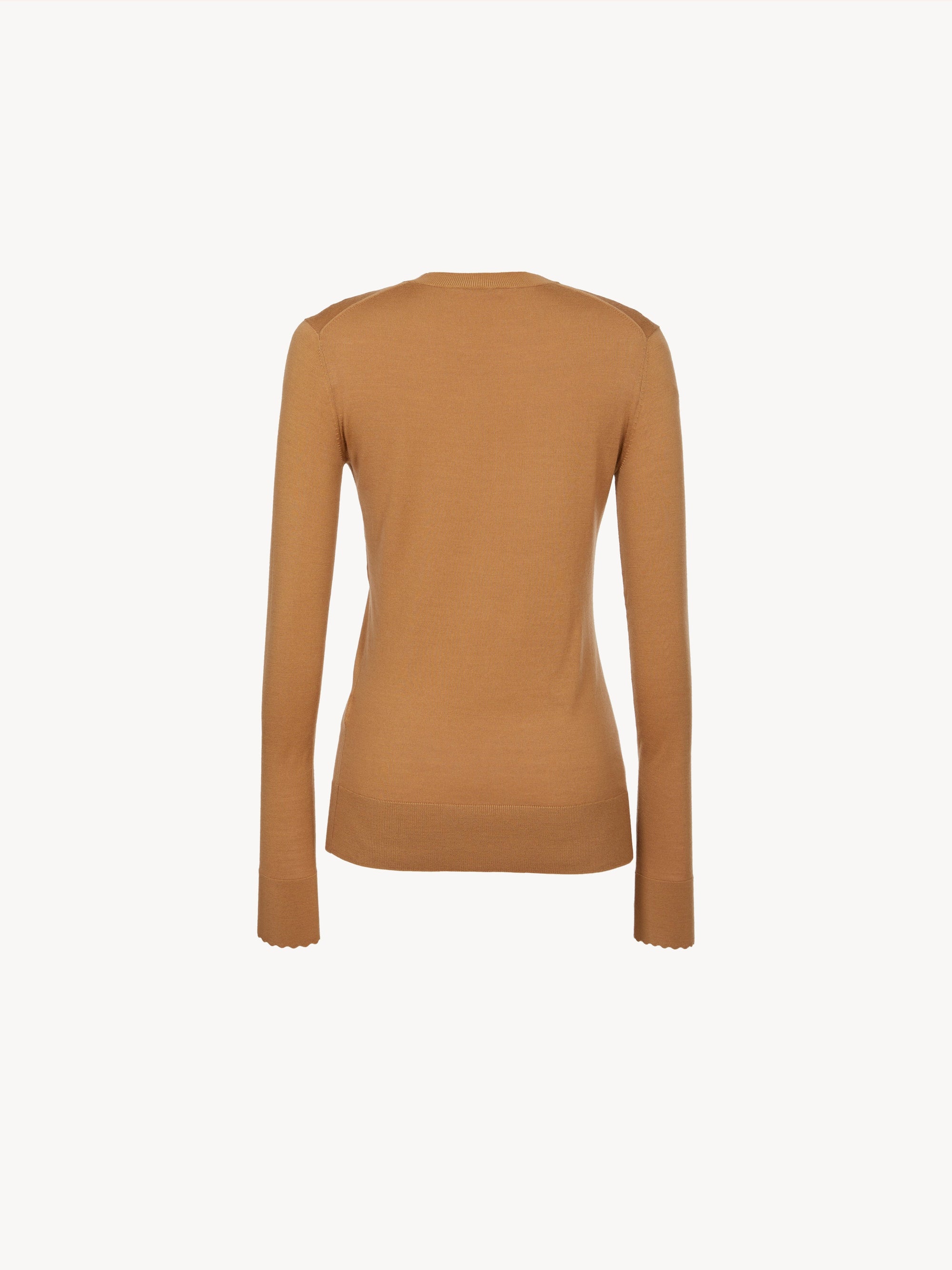 Pull en tricot mérinos super fin - Marron