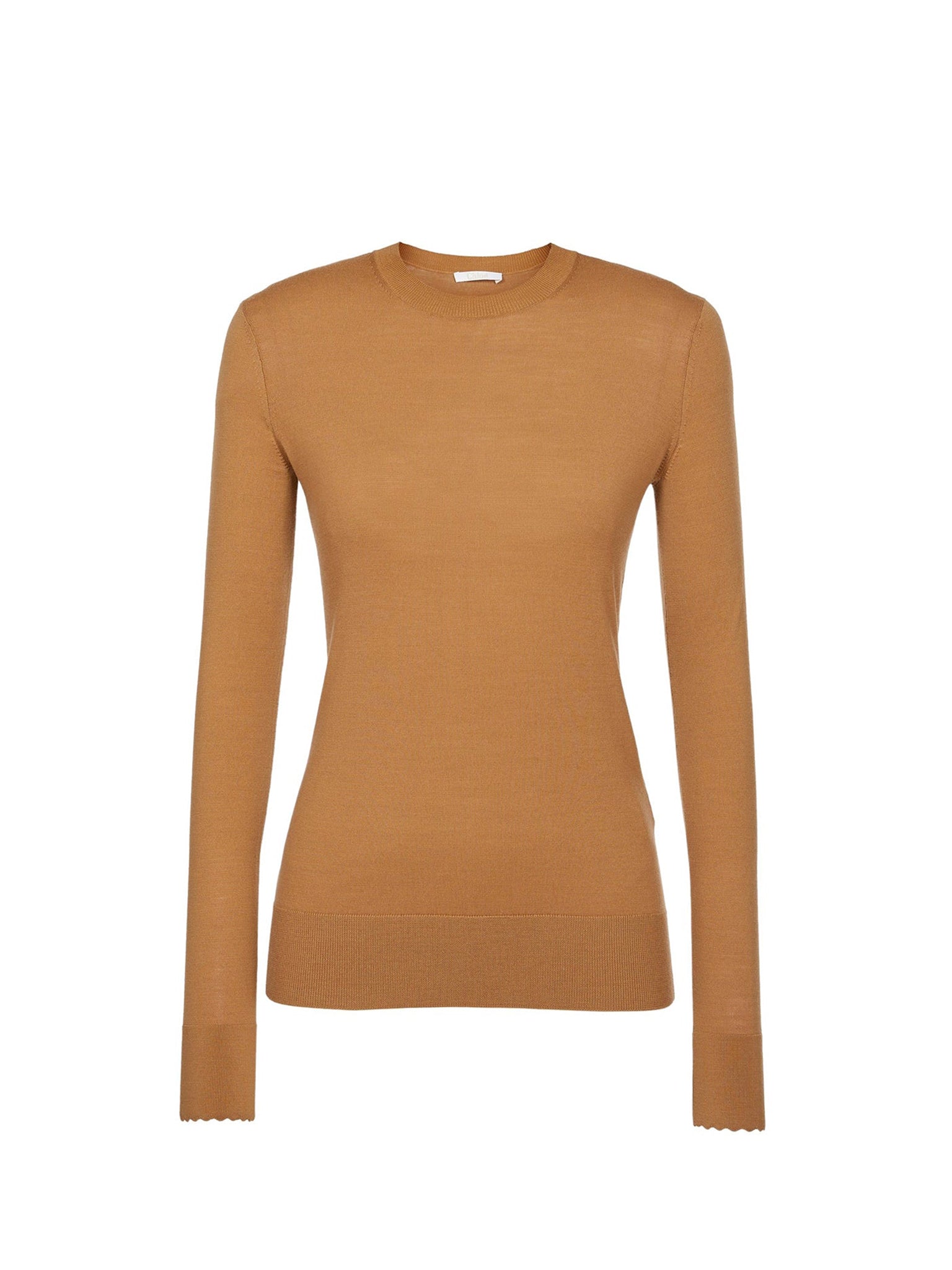 Pull en tricot mérinos super fin - Marron