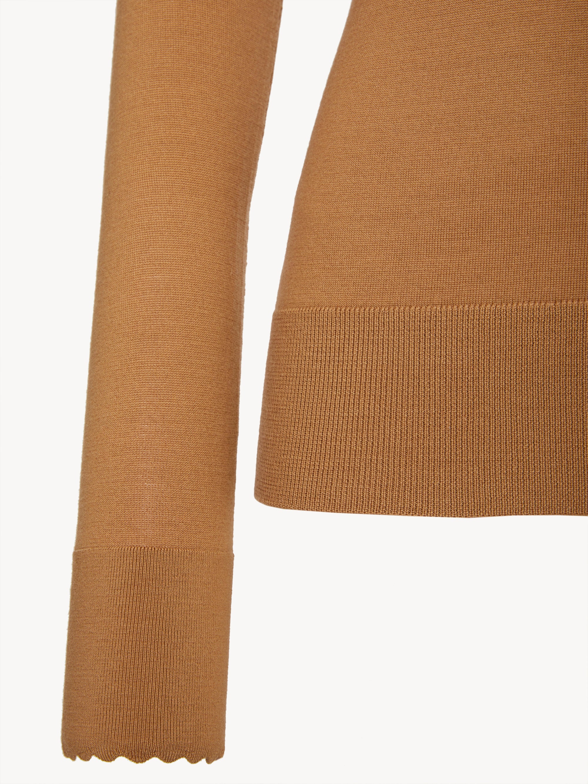 Pull en tricot mérinos super fin - Marron