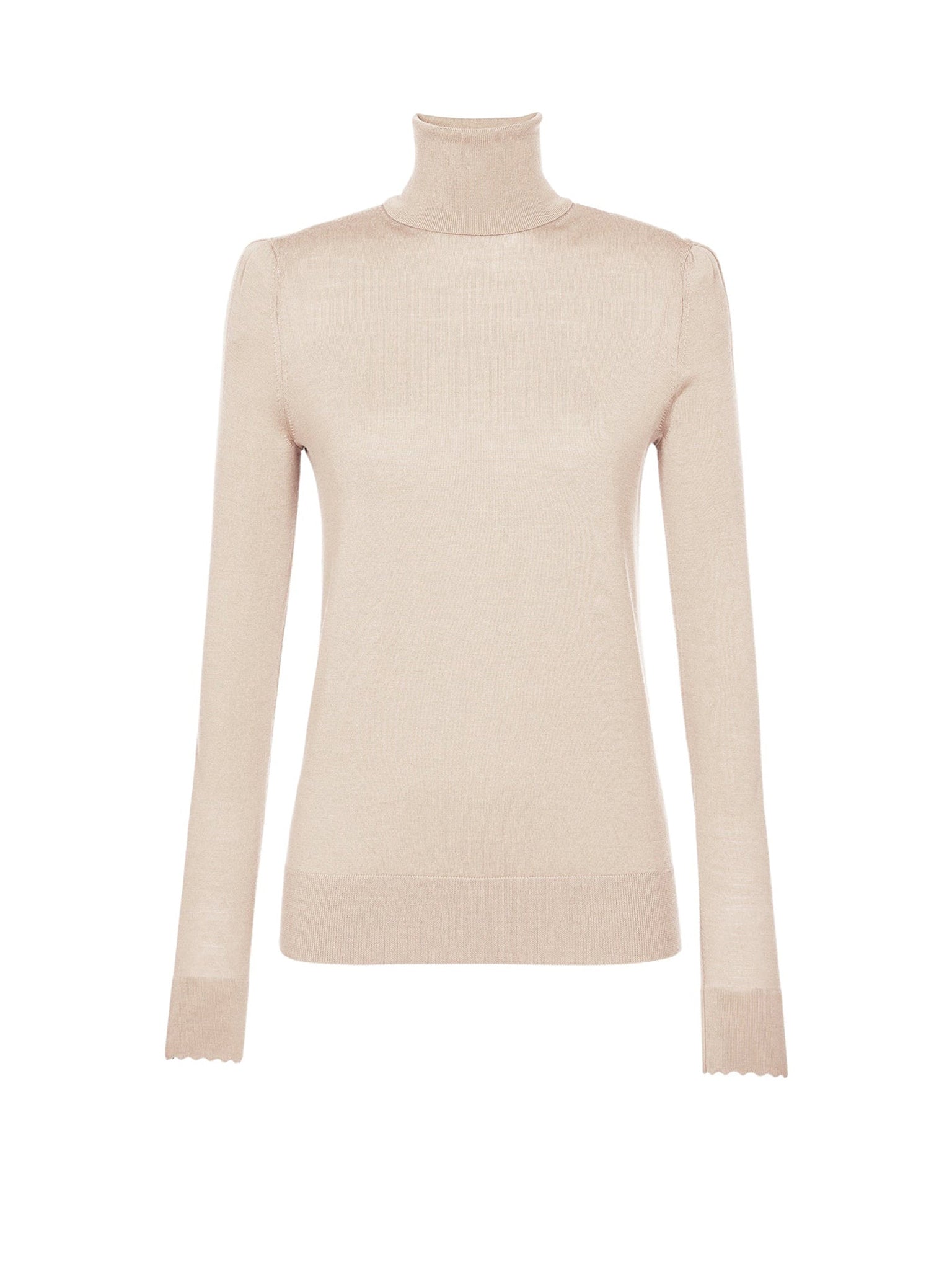 Pull en tricot mérinos super fin - Beige Sable