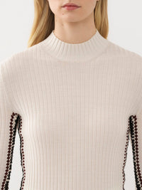 Pull à col montant en laine - White Powder