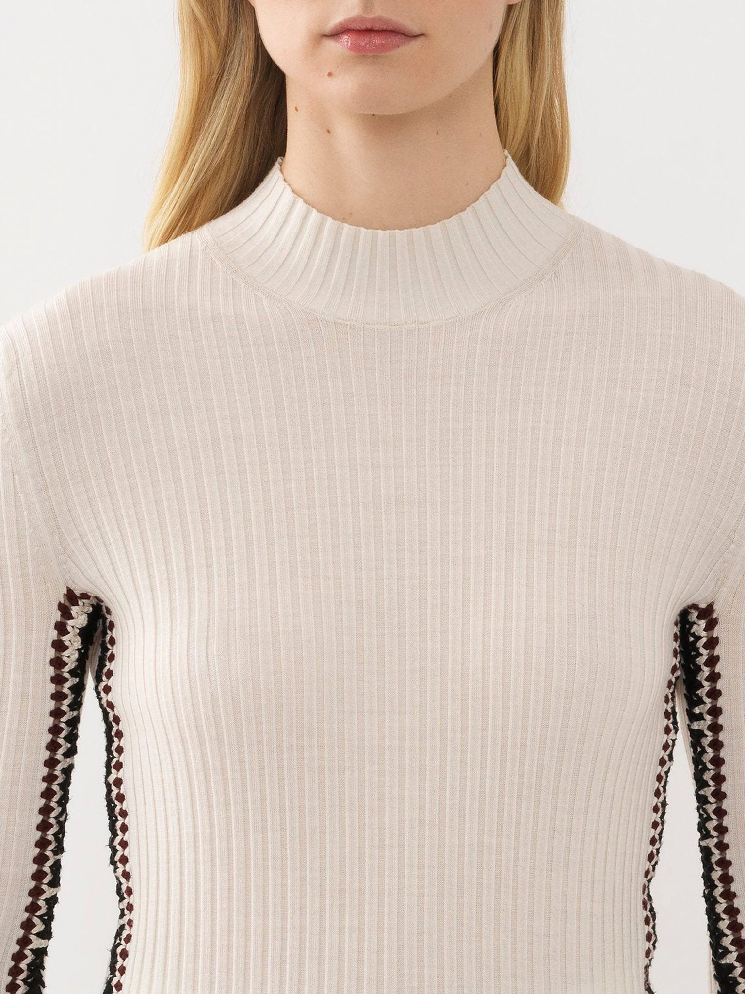 Pull à col montant en laine - White Powder